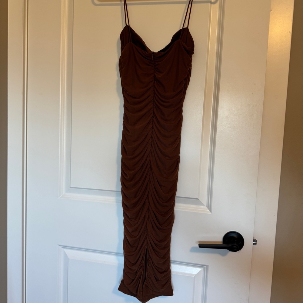 PARTHEA • RUCHED MESH BODYCON DRESS - Picture 5 of 7